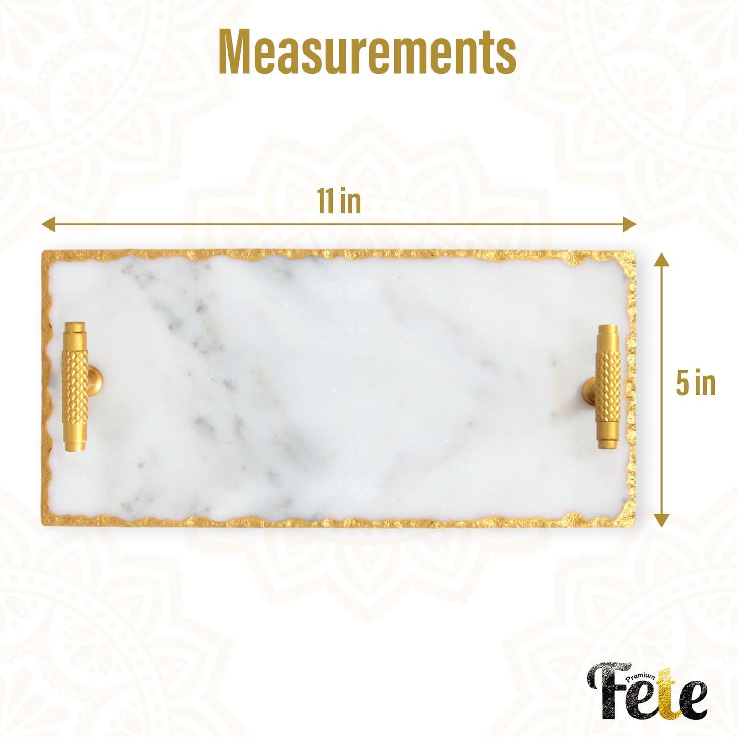 Marble Tray / Guest Towel Holder Tray / Gold Rim