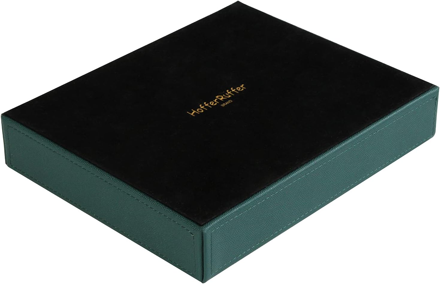 Faux Leather Decorative Tray / Dark Green / 10.2 x 8.4 x 1.8