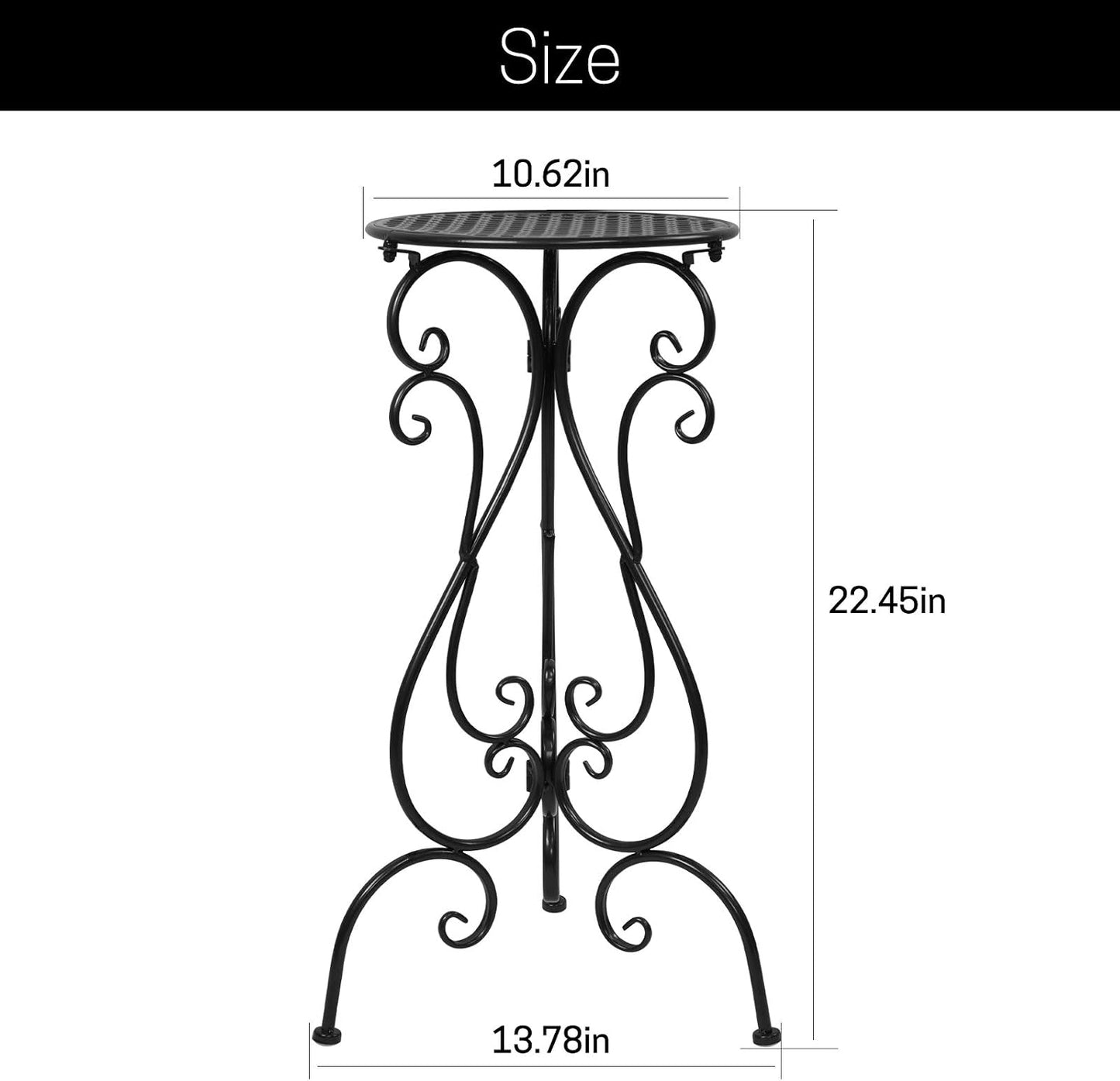 NAKUPE Metal Plant Stands Indoor Outdoor, Heavy Duty Flower Pot stand 22.5 inch Tall, Planter Pedestal Holder Rack for