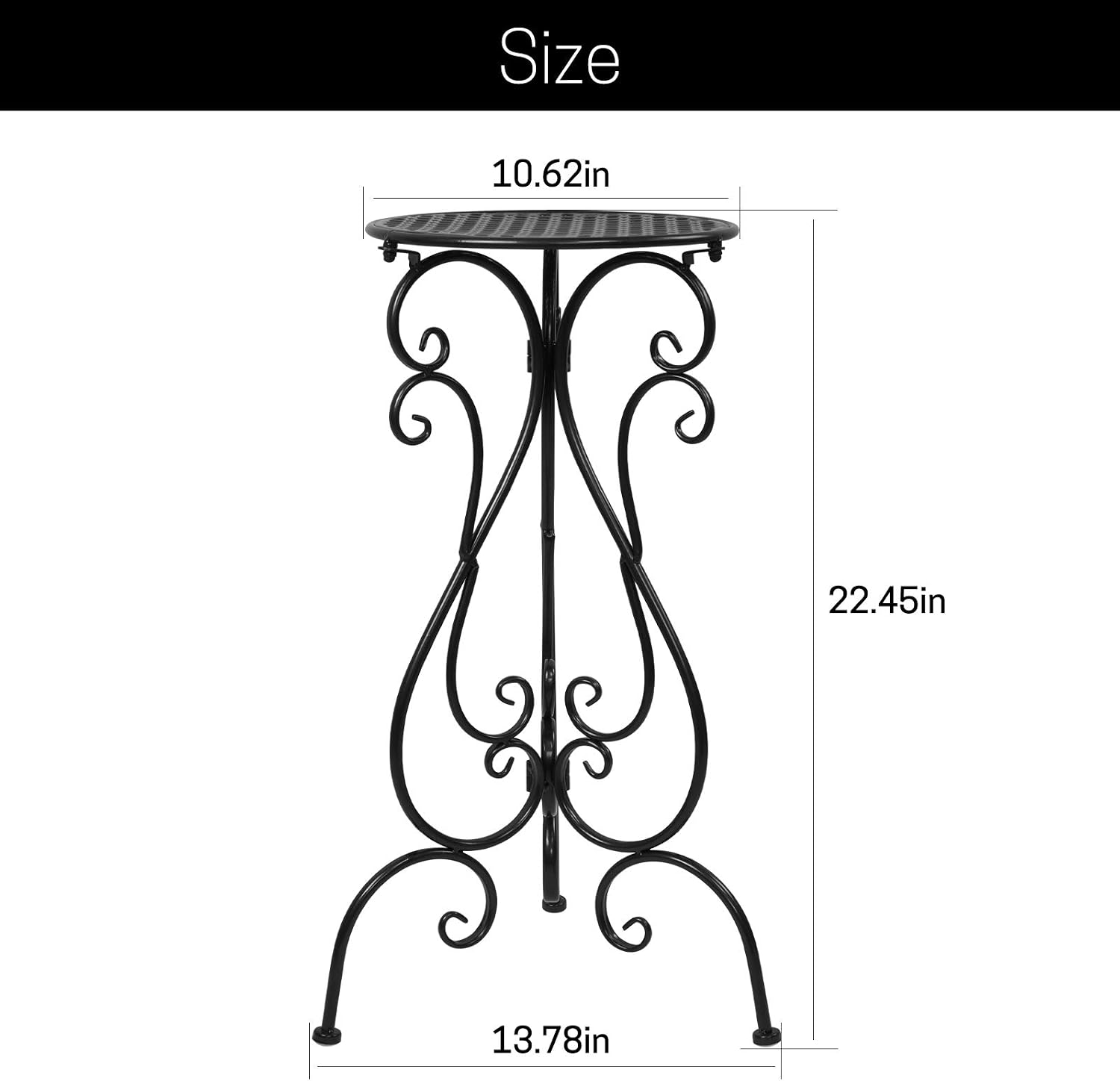 NAKUPE Metal Plant Stands Indoor Outdoor, Heavy Duty Flower Pot stand 22.5 inch Tall, Planter Pedestal Holder Rack for