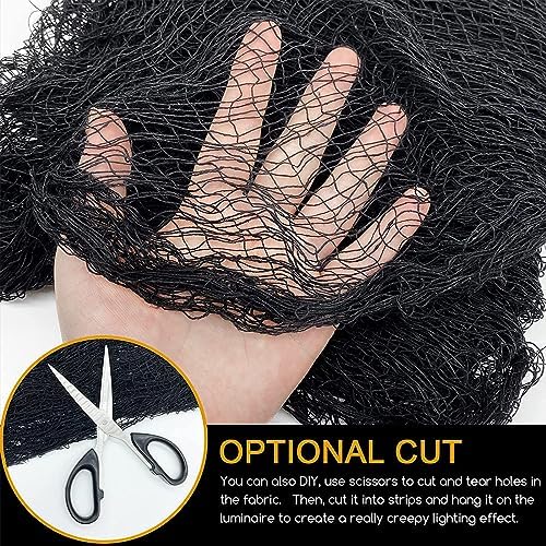 4 Pack Halloween Creepy Cloths, Scary Spooky Cloth Creepy Gauze, 30 x 72inch Freaky Loose Weave Creepy Cloth, Decorations for Haunted Houses Props Halloween Wall Outdoor Indoor Decor (Black)