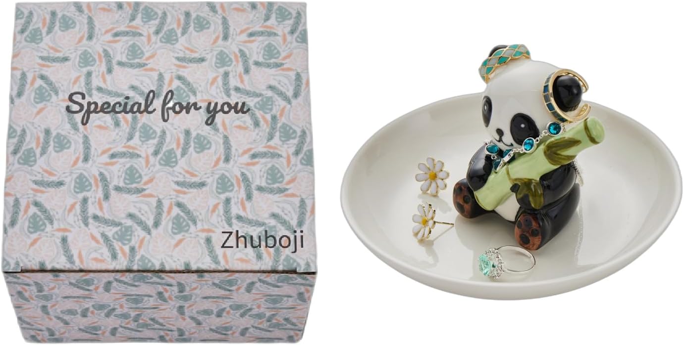 Ceramic Jewelry Holder Ring Dish Jewelry Tray / Panda