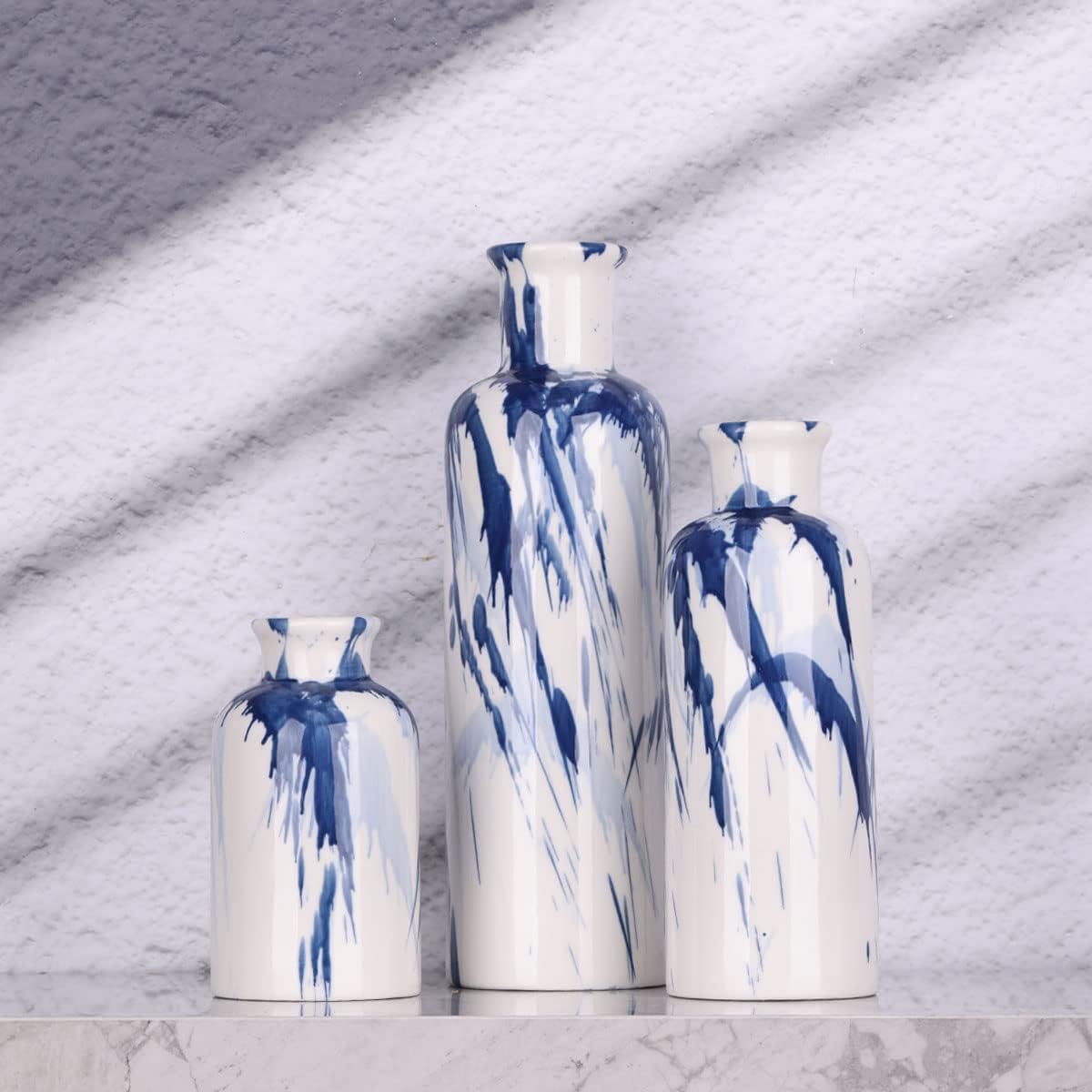 Blue Ceramic Vase Set / Blue & White