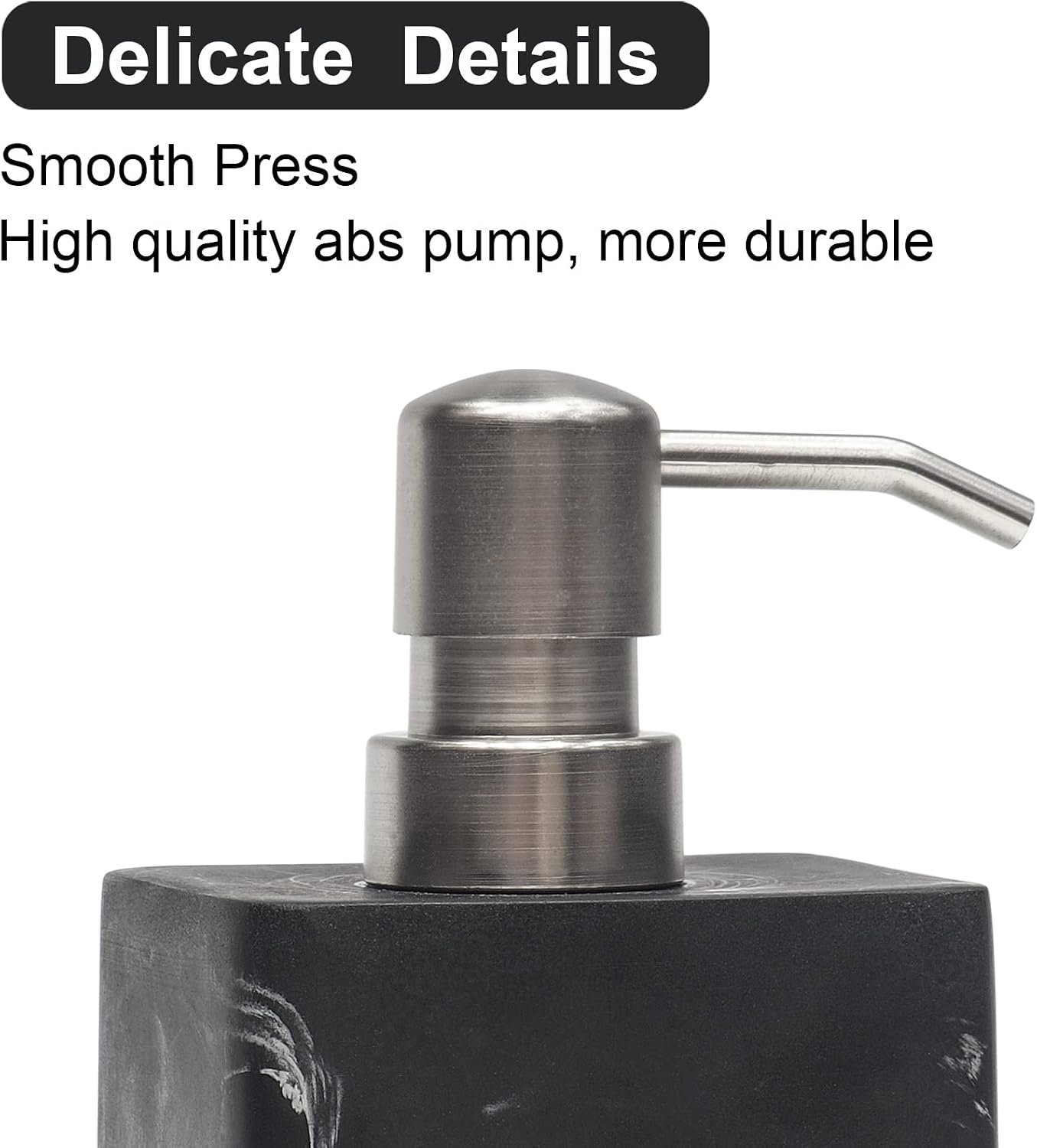2pcs Hand Soap and Lotion Dispenser Sets for Bathroom Countertop,Black Marble Texture Resin Stone Liqiud Dish Soap