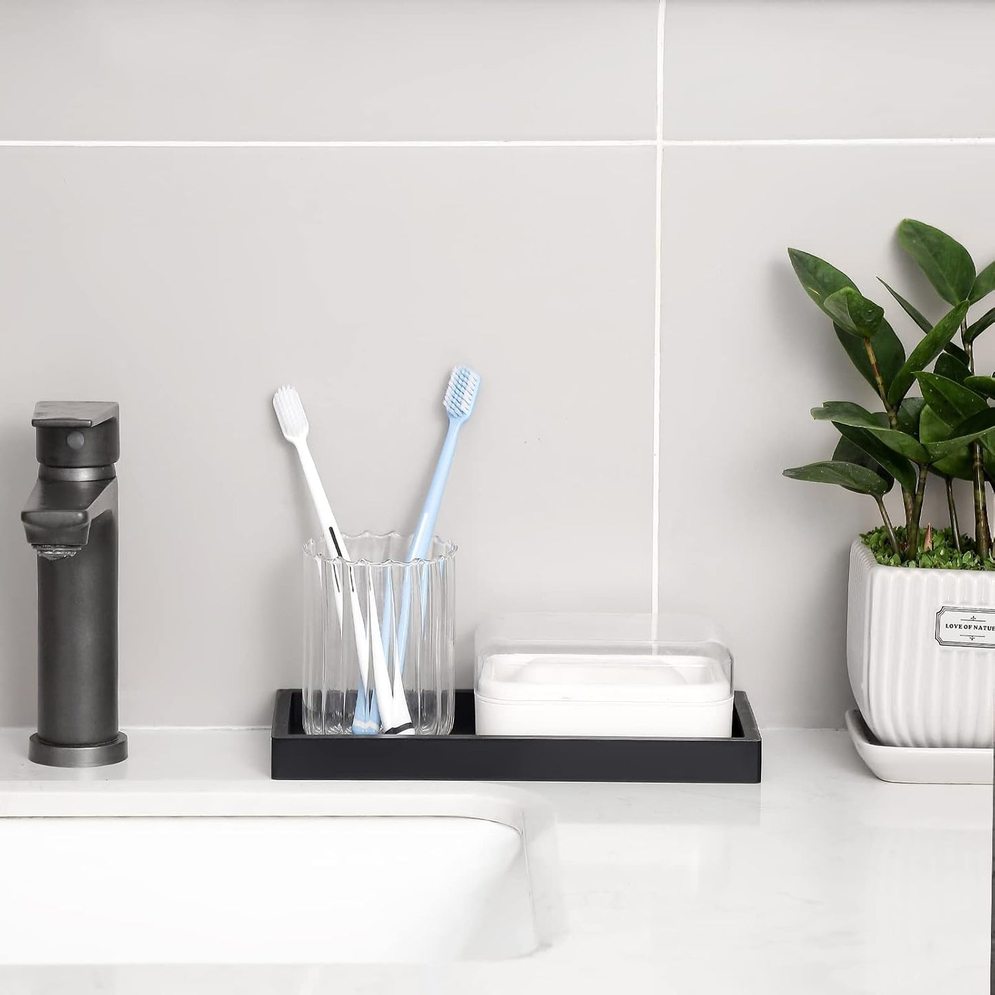 Slicone Vanity Trays / Black / 9.8 x 4.7