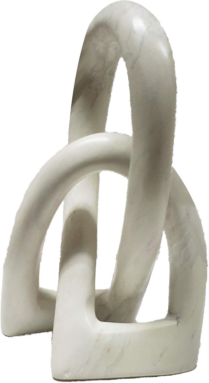 Continuous Looped Entwined Love Knot Sculpture Unique Modern Contemporary Décor / Natural / 6 Inch