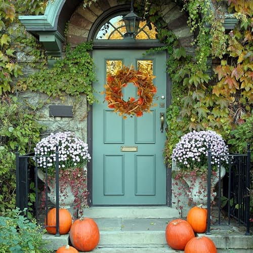 AMF0RESJ Fall Wreaths for Front Door Autumn Door Wreath for Home Decor