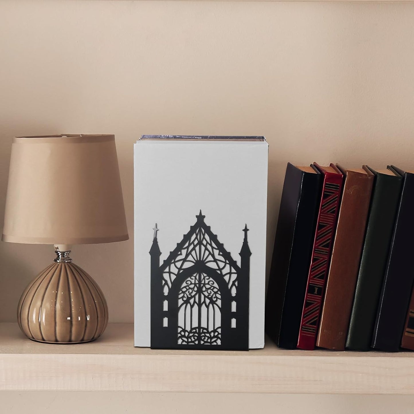 Gothic Metal Bookends Decor Metal Bookend Heavy Duty Gothic Themed Book Lovers Gifts / Black
