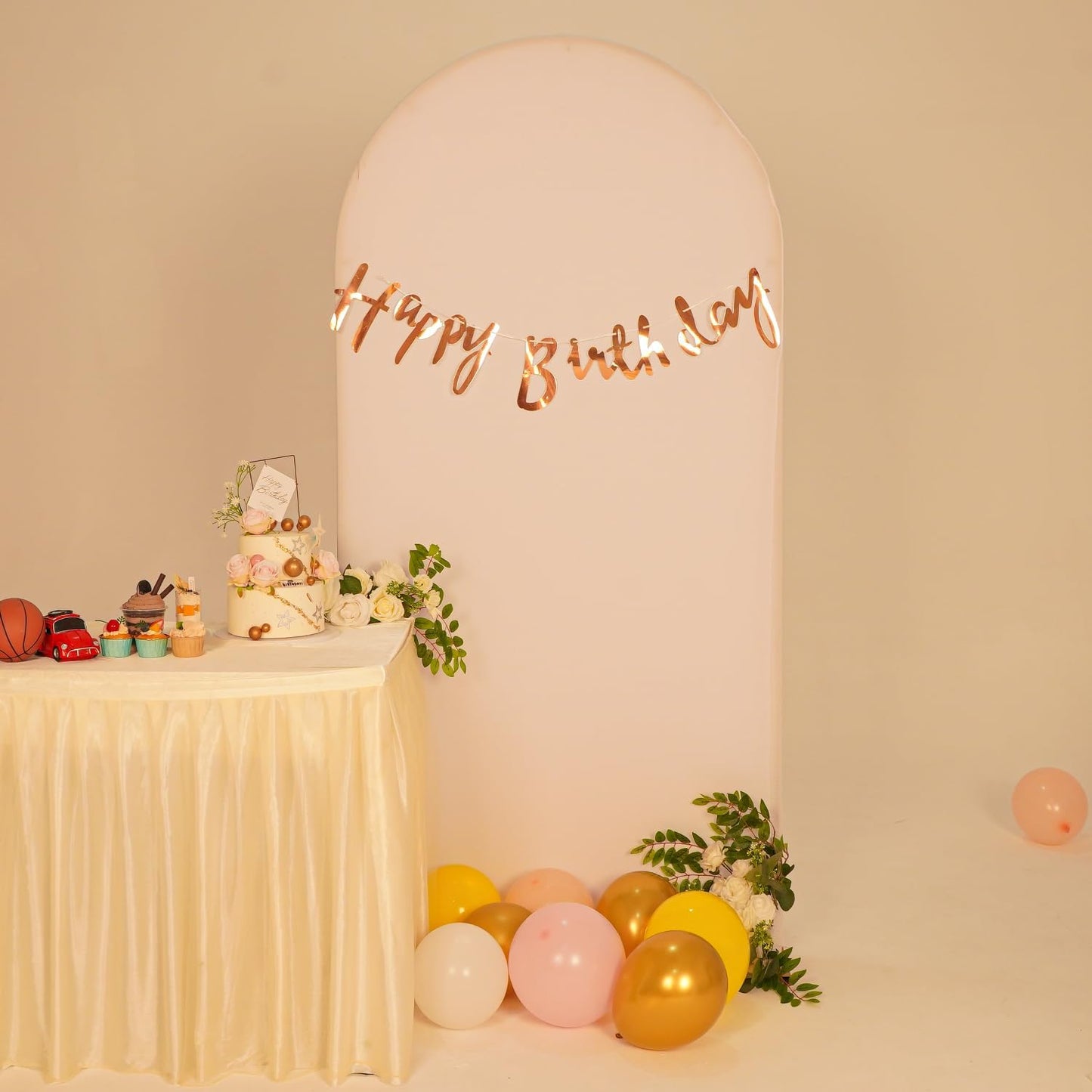 Metal Arch Stand / 6.6FT Arch with Cover / White / 6.6 Inch