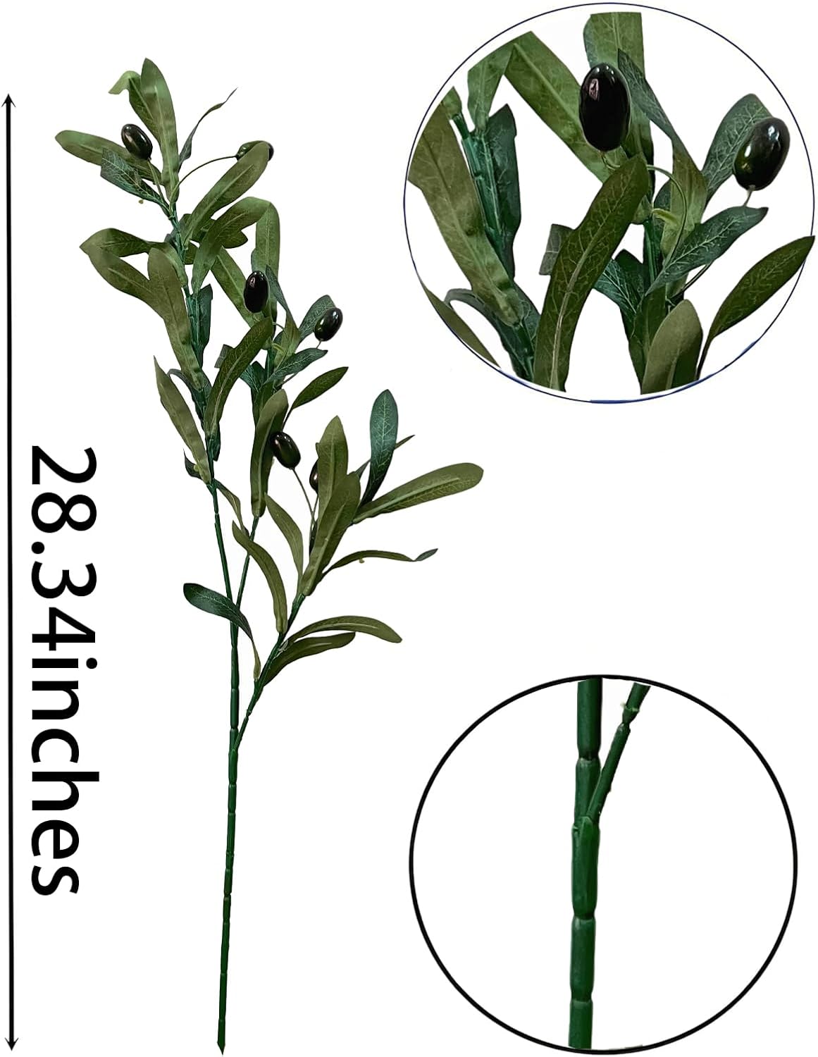 Faux Plant Stems / Green / 28.34 Inch / Set of 8