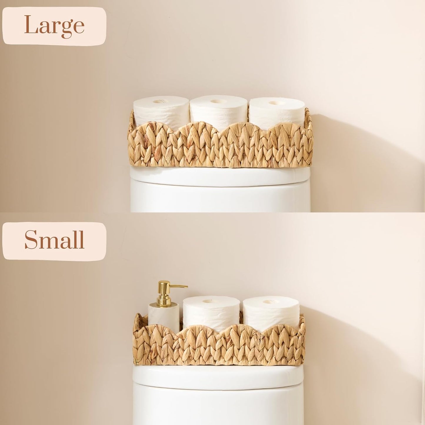 Scalloped Baskets / Toilet Paper Basket / Set of 2