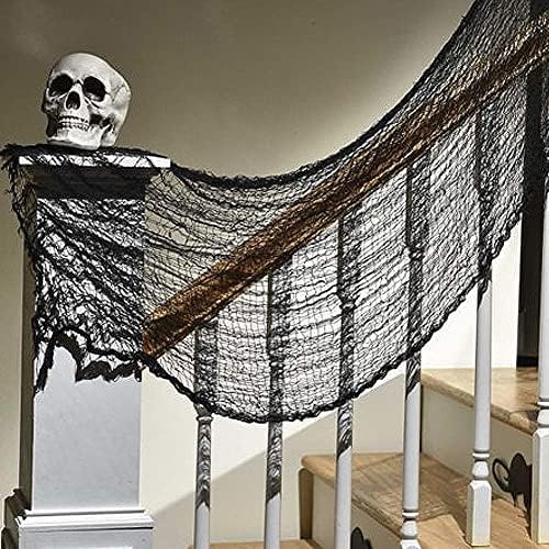 Biubee 5 Pack 30'' x 72'' Stretchy Black Creepy Cloth Halloween Decor