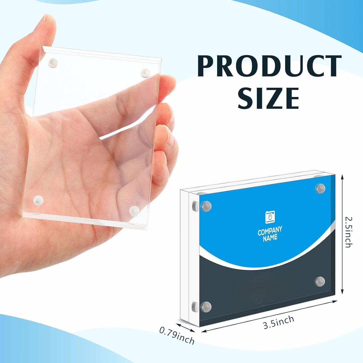 24 Pcs 2.5 x 3.5 Inch Mini Acrylic Picture Frames, Clear Acrylic Photo Business Card Frame Desktop Display Double Sided