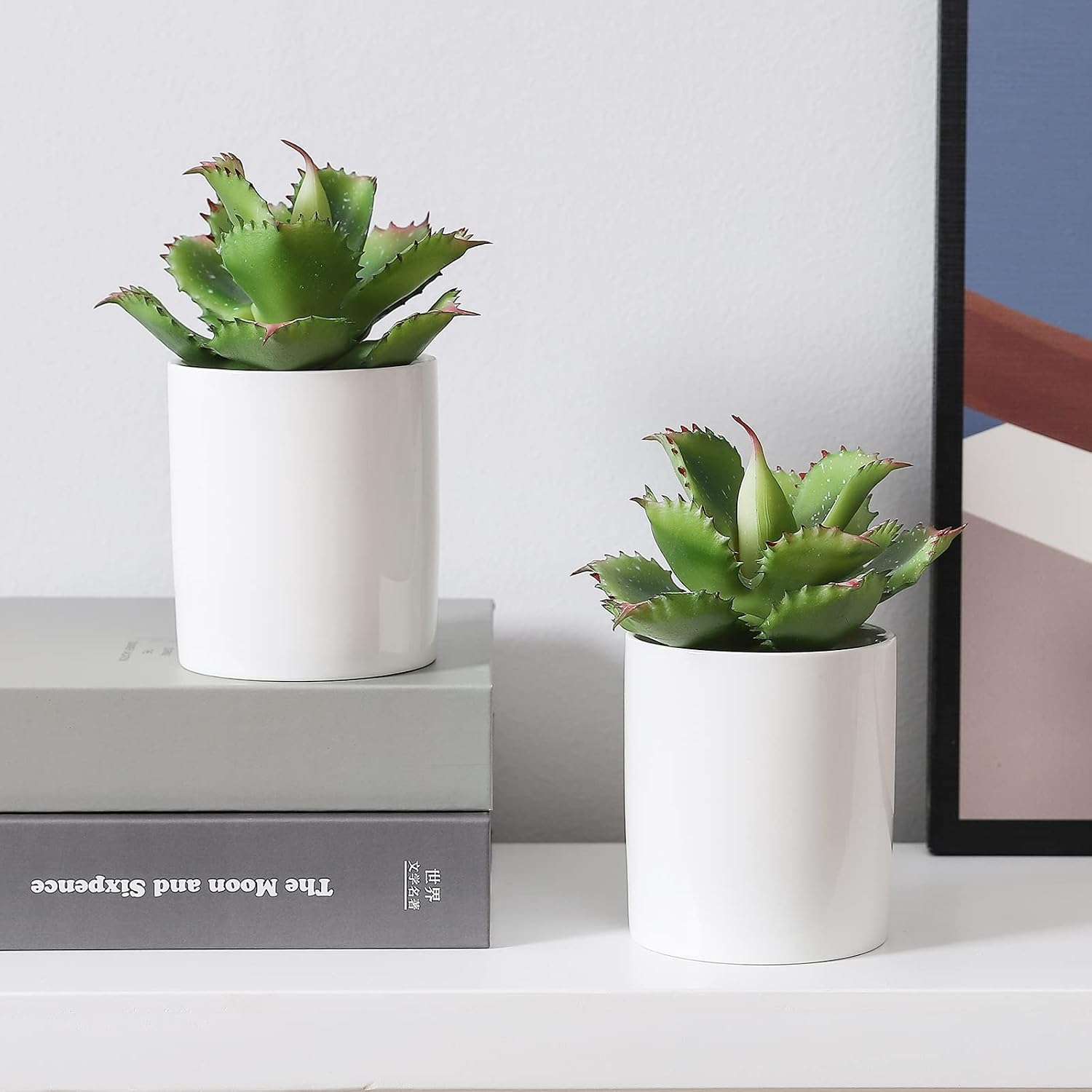 Artificial Succulent Plant Faux Succulents Agave potatorum Flower Arrangement / Green / 7.08 Inch