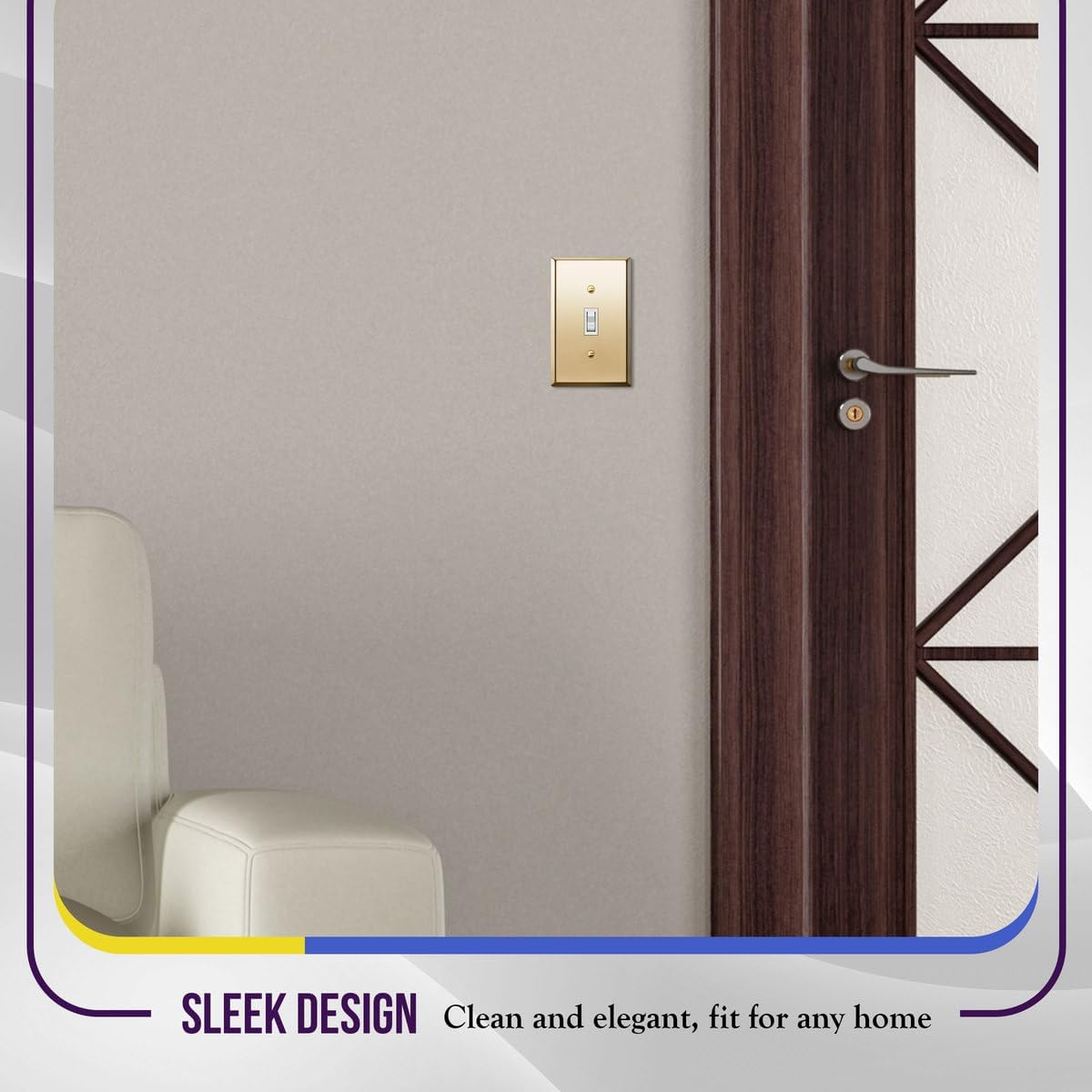 ENERLITES Toggle Light Switch Metal Wall Plate, Stainless Steel Corrosion Resistant, Size 1-Gang 4.50" x 2.76"