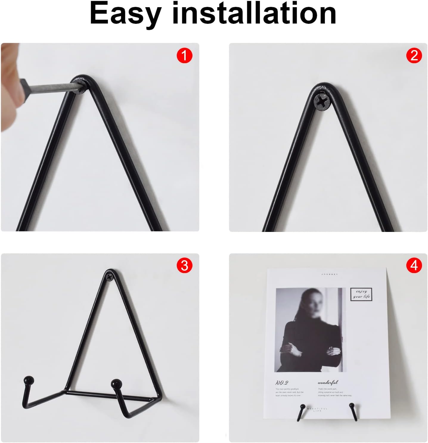 Wall Mount Display Hanger & Tabletop Stand for Decorative Plates & Picture Frames / Set of 4