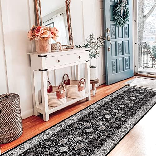 Hallway Washable Runner Rug - 2x7 Kitchen Rugs Entryway Rug Runner Vintage Soft Floor Mat Non Slip Indoor Farmhouse