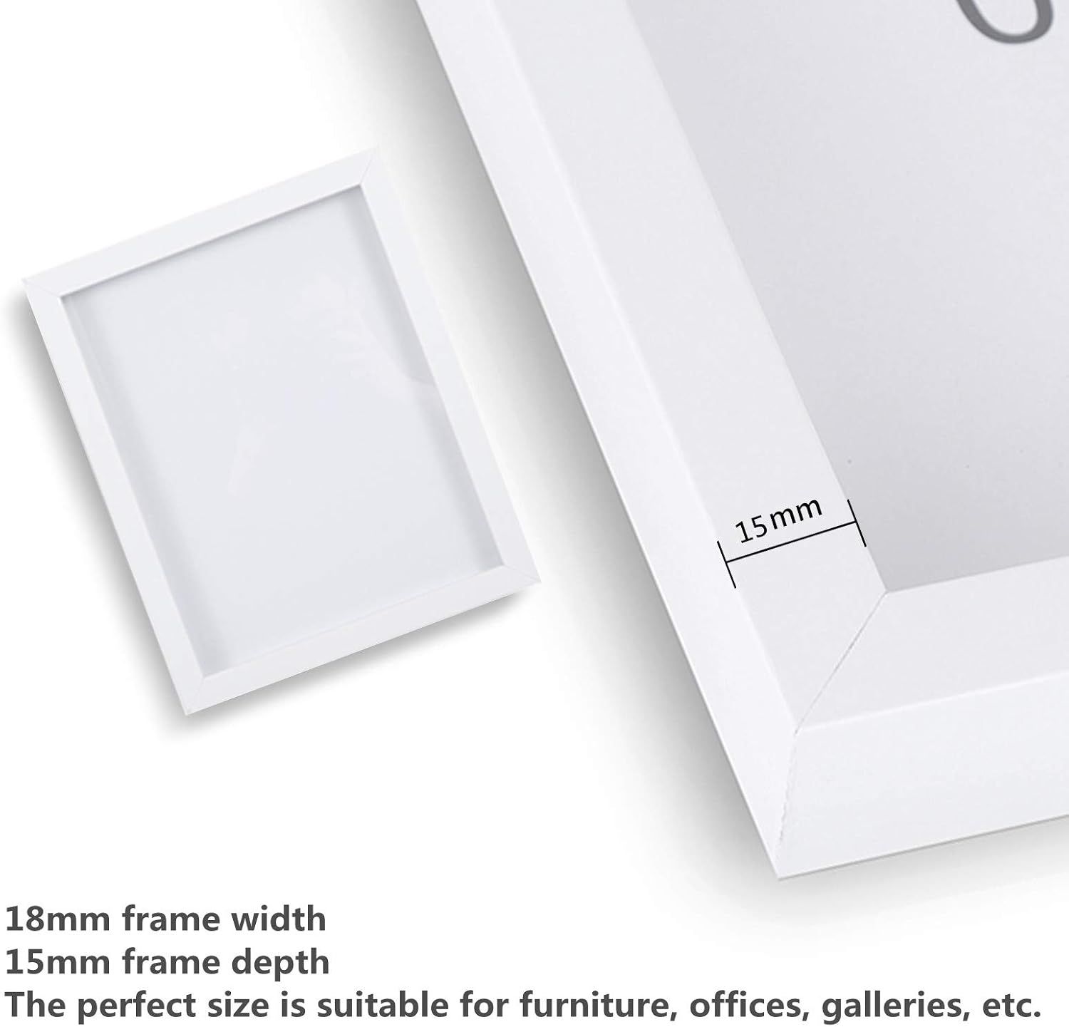 Muzilife 8x10 Shadow Box 3D Picture Frames, Wood & Glass, 3 Pack, White | FSC-Certified MDF | With Stand | Tabletop or