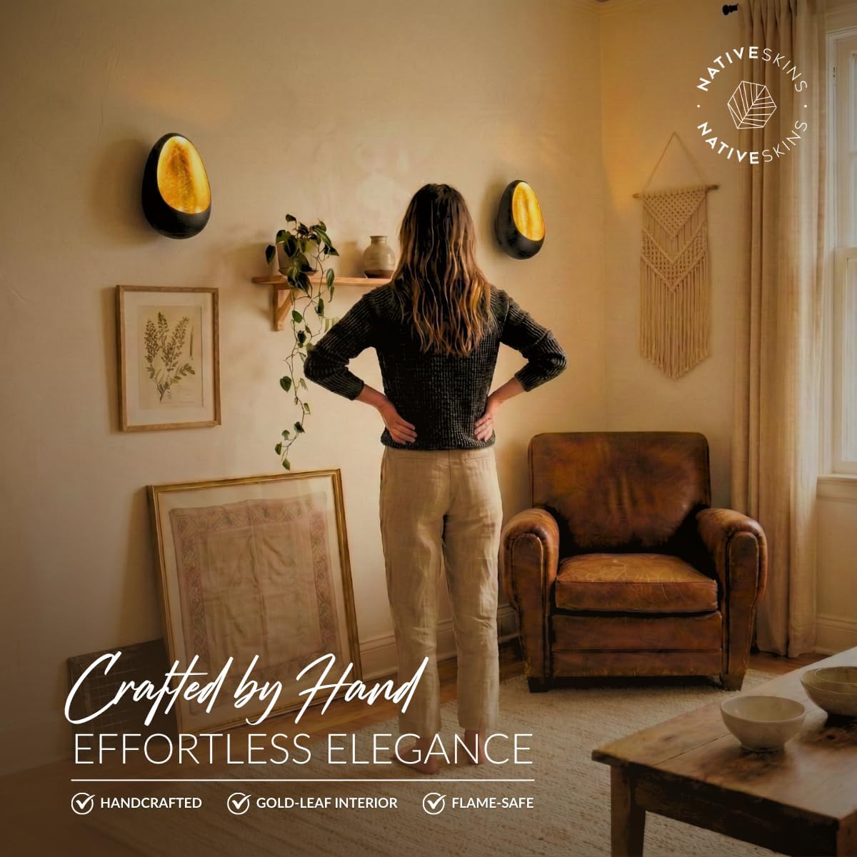 Metal Wall Candle Sconce Set of Two Wall Candle Holders / Ember / Set of 2