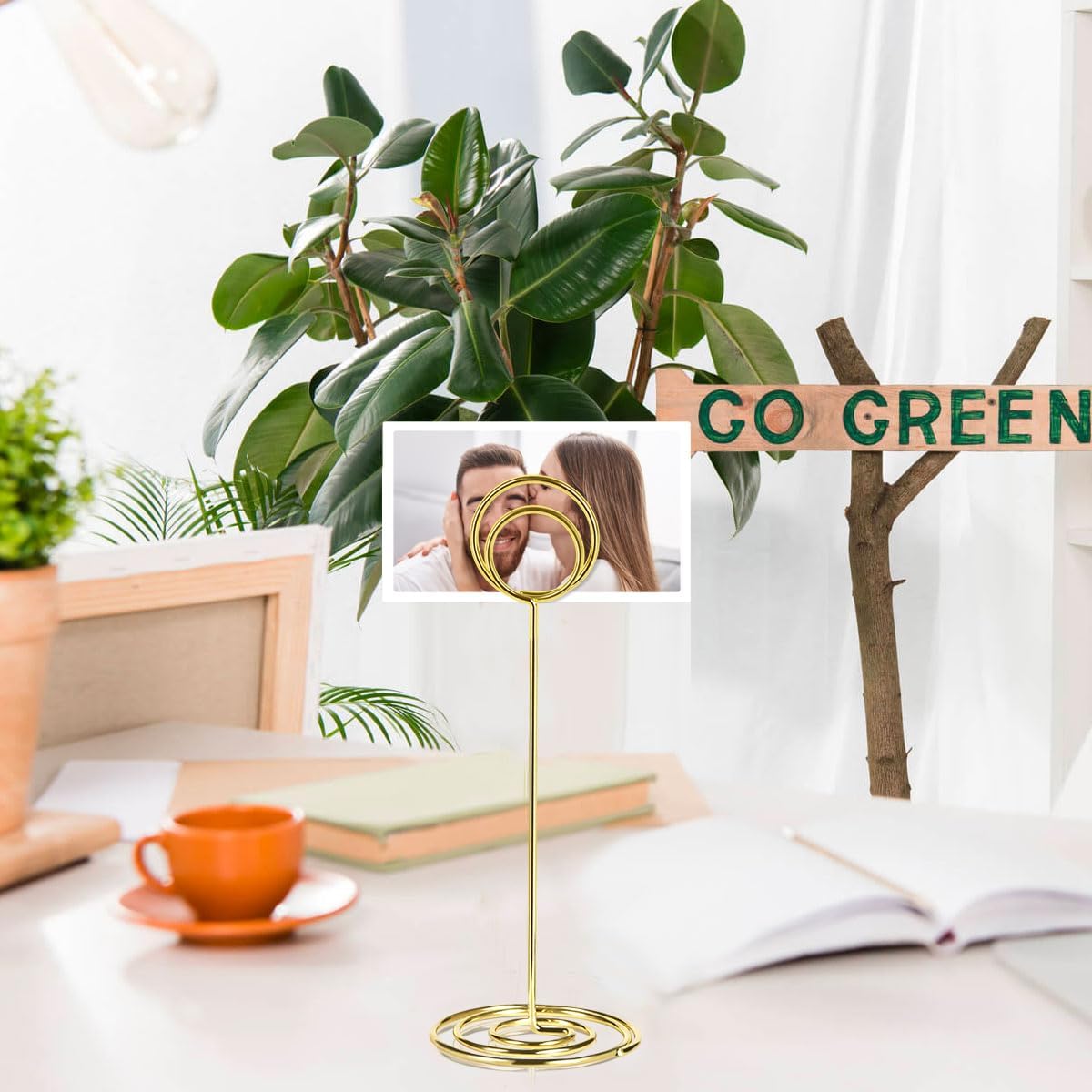 24 Pack 8.75 inchTable Number Holders, Simple Sign Stand Place Card Holder, Delicate Name Reusable Picture Memo Note