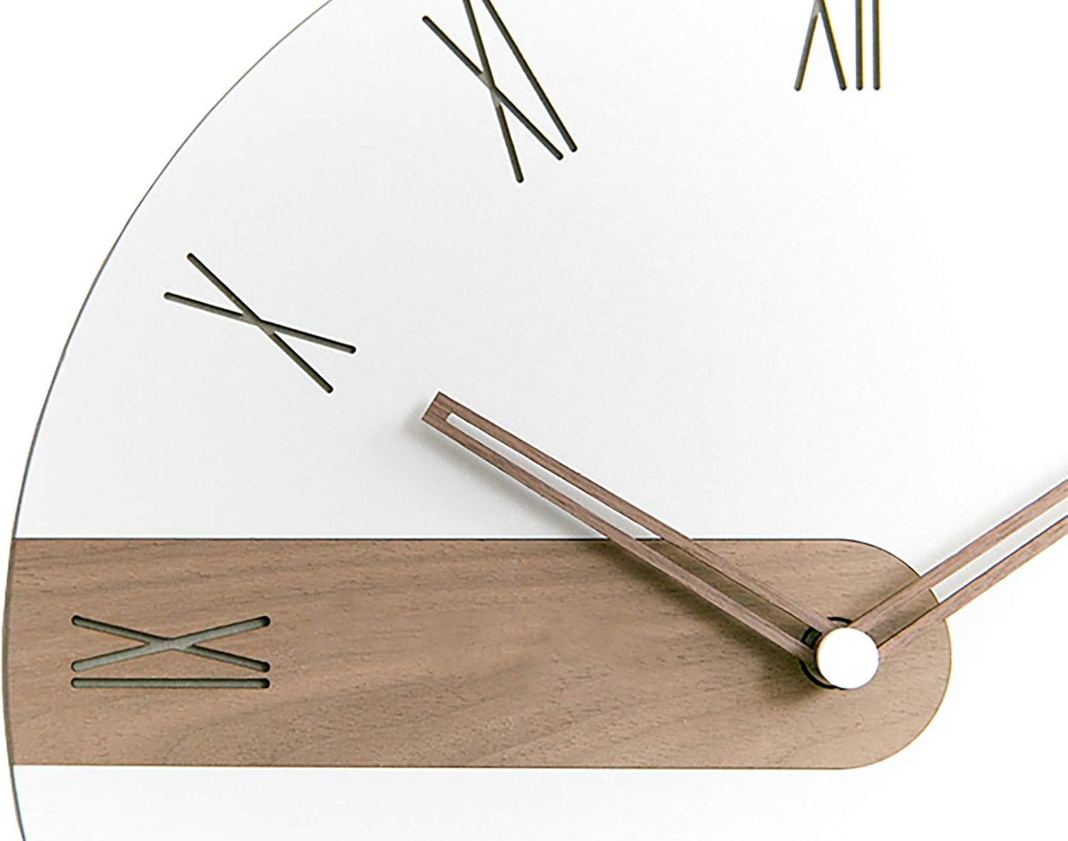 Stephanie Imports Modern Minimalist Exposed Wood Silent Wall Clock (Roman Numerals)