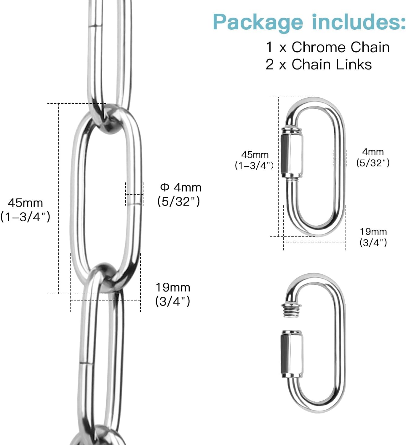 Light Fixture Chain / Chrome