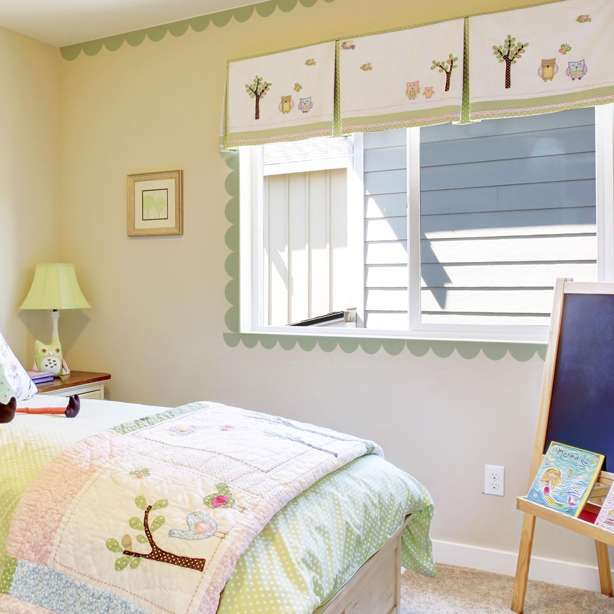 Scallop Border Wall Sticker / Light Green