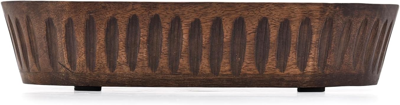 Mango Wood Decorative Bowls / 10 x 6 x 2