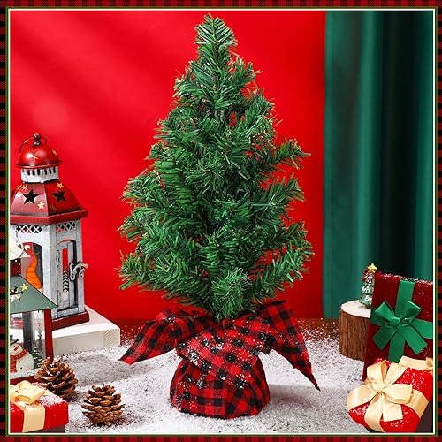 Ceenna 6 Pcs Mini Artificial Christmas Trees Tabletop Unlit,15.75 Inch