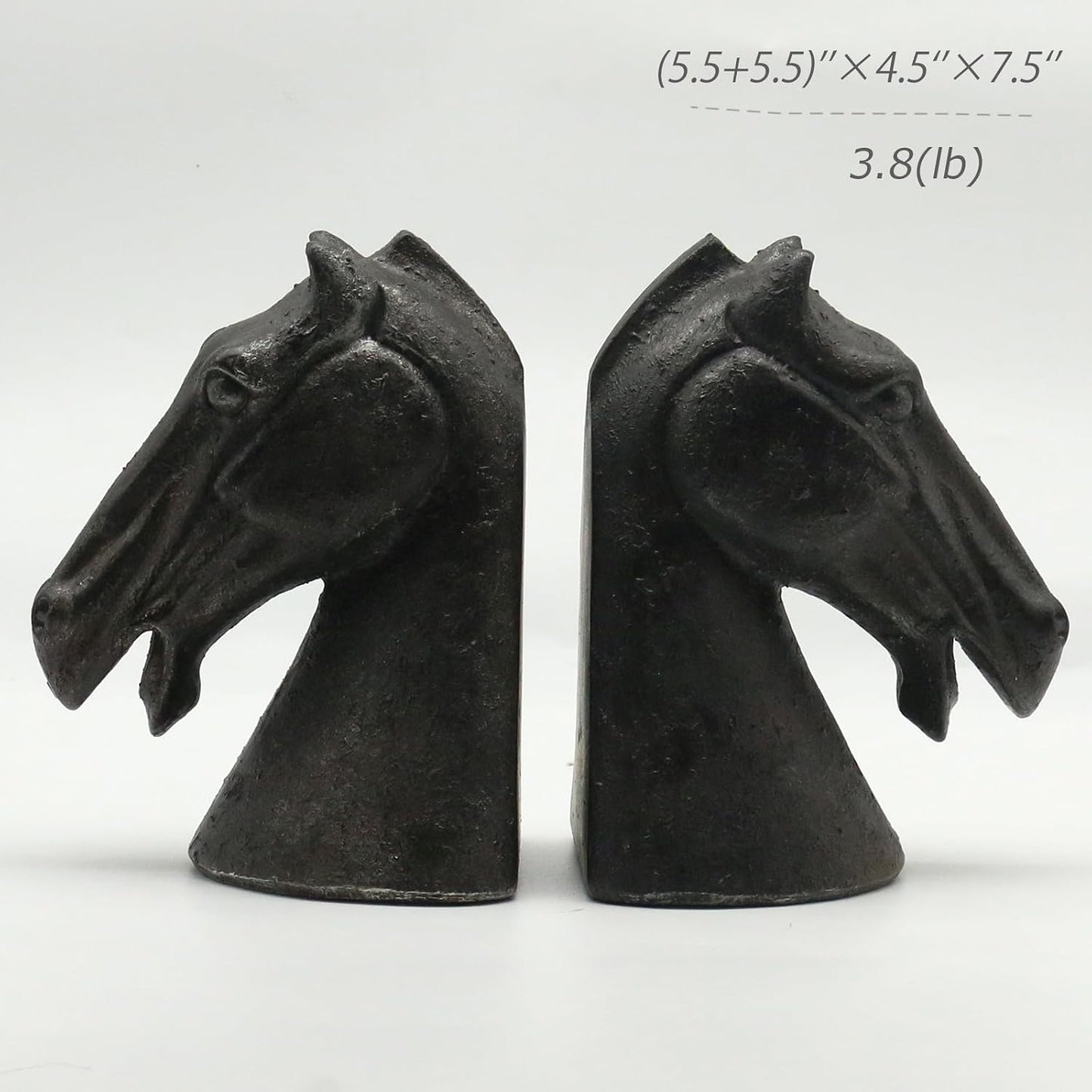 Decorative Bookends / Heavy Duty Non-Slip Book Holders / Horse Head