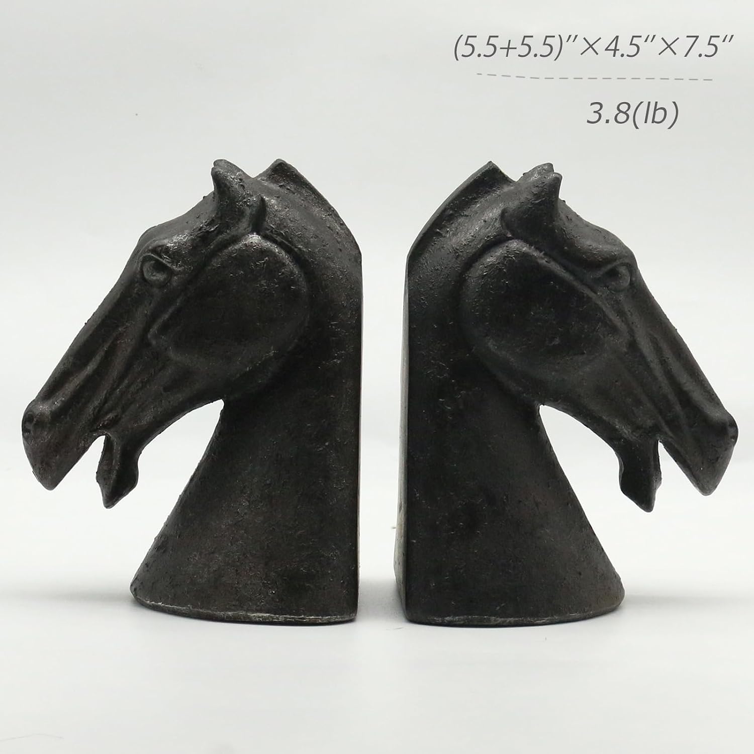 Decorative Bookends / Heavy Duty Non-Slip Book Holders / Horse Head
