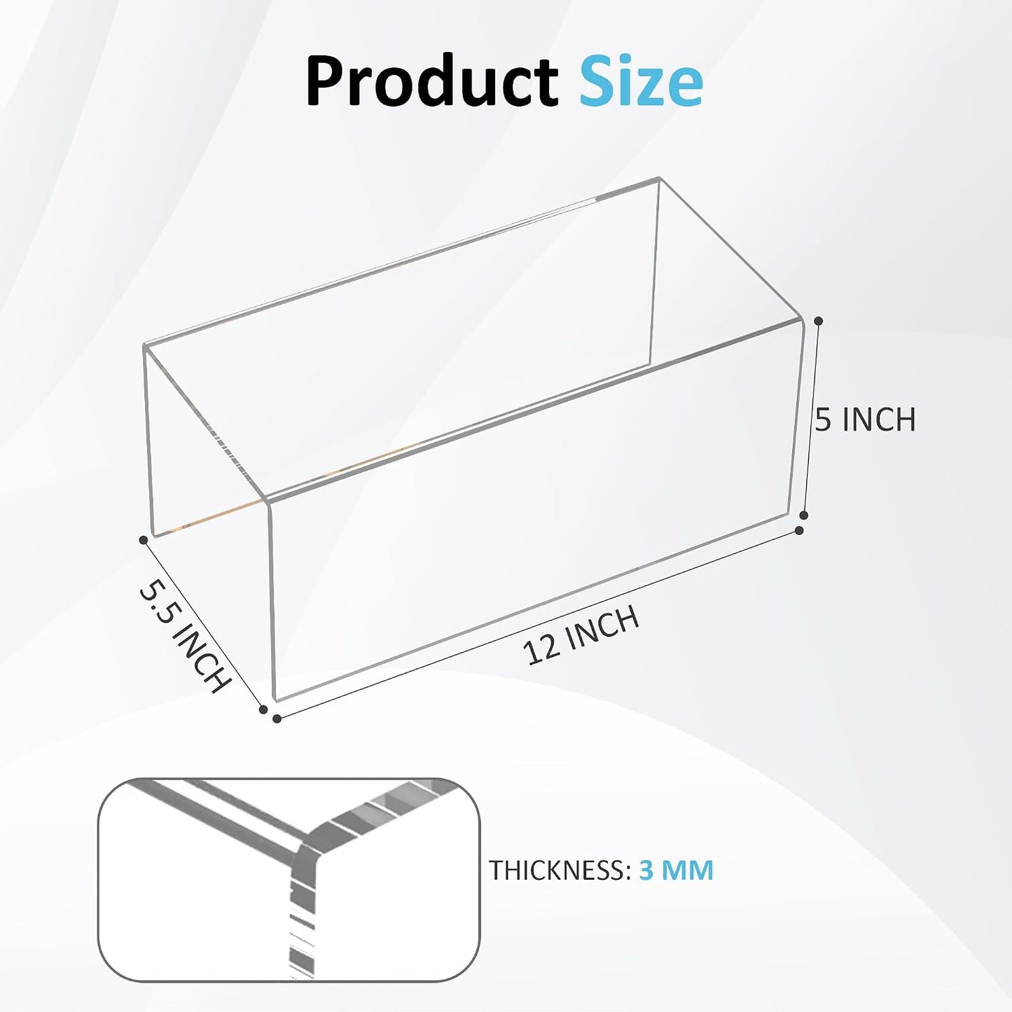 Sezanrpt Acrylic Shelf Riser 12x5.5x5 pack of 2, Countertop Acrylic Display Storage Organizer for Funko Pop Figure