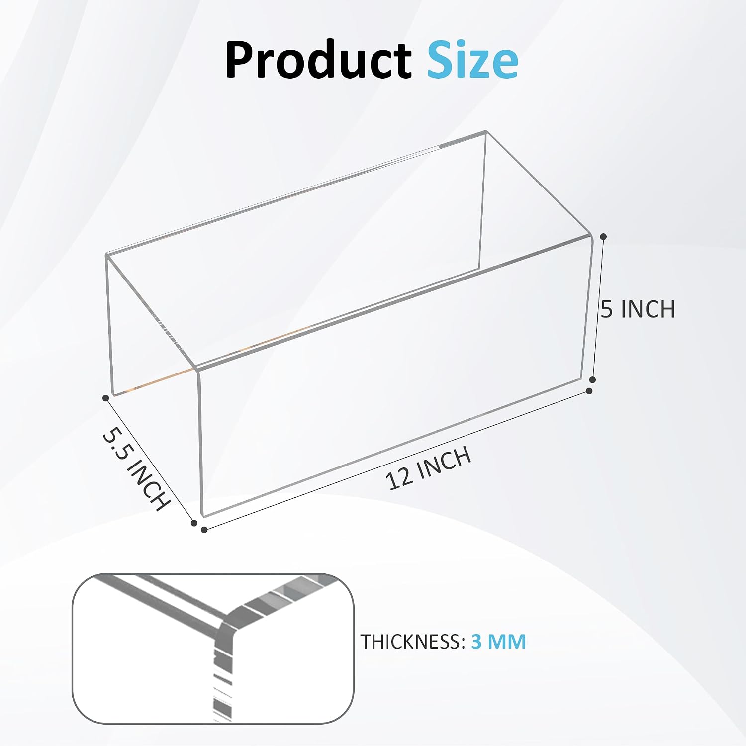 Sezanrpt Acrylic Shelf Riser 12x5.5x5 pack of 2, Countertop Acrylic Display Storage Organizer for Funko Pop Figure