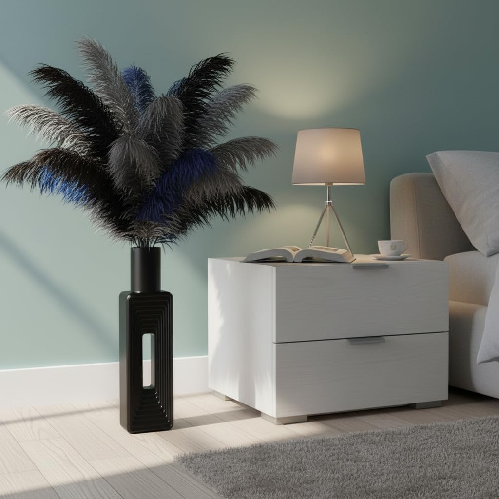 24- Tall Large Vases for Modern Home Decor / Black / 23.6 In