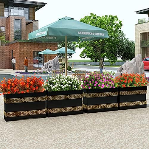 RECUTMS Artificial Fall Mums Outdoor Flower UV Resistant Fake Plastic Plant