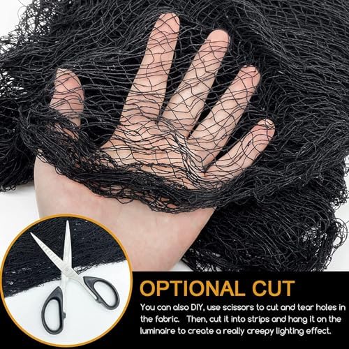 4 Pack Halloween Creepy Cloths, Scary Spooky Cloth Creepy Gauze, 30 x 120inch Freaky Loose Weave Creepy Cloth, Decoration for Haunted Houses Props Halloween Wall Outdoor Indoor Decor (Black)