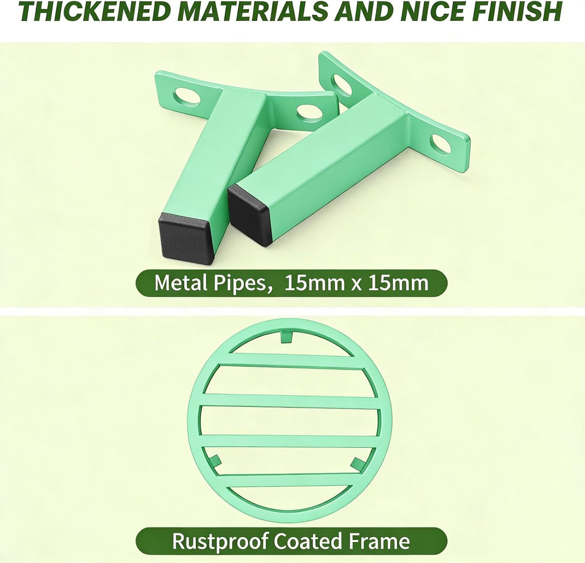3 Pack 12 Inch Metal Plant Stands Outdoor Indoor Riser,Mint Green | 240 LBS Capacity,Short and Low-Profile,Rugged and