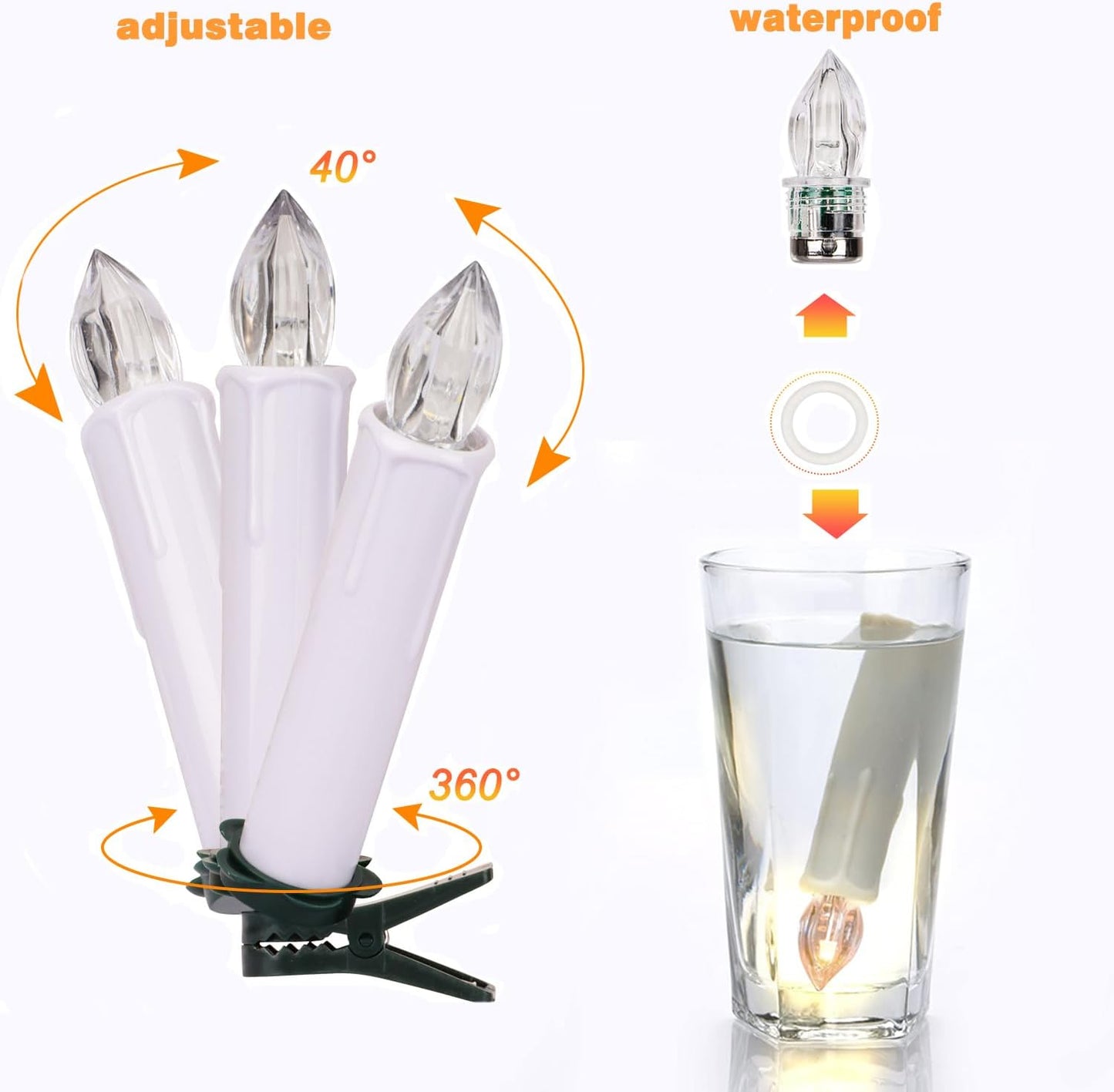 30PCS Flameless LED Taper Candles Battery Operated Christmas Tree Candle Lights With Remote Timer, Flickering Flame