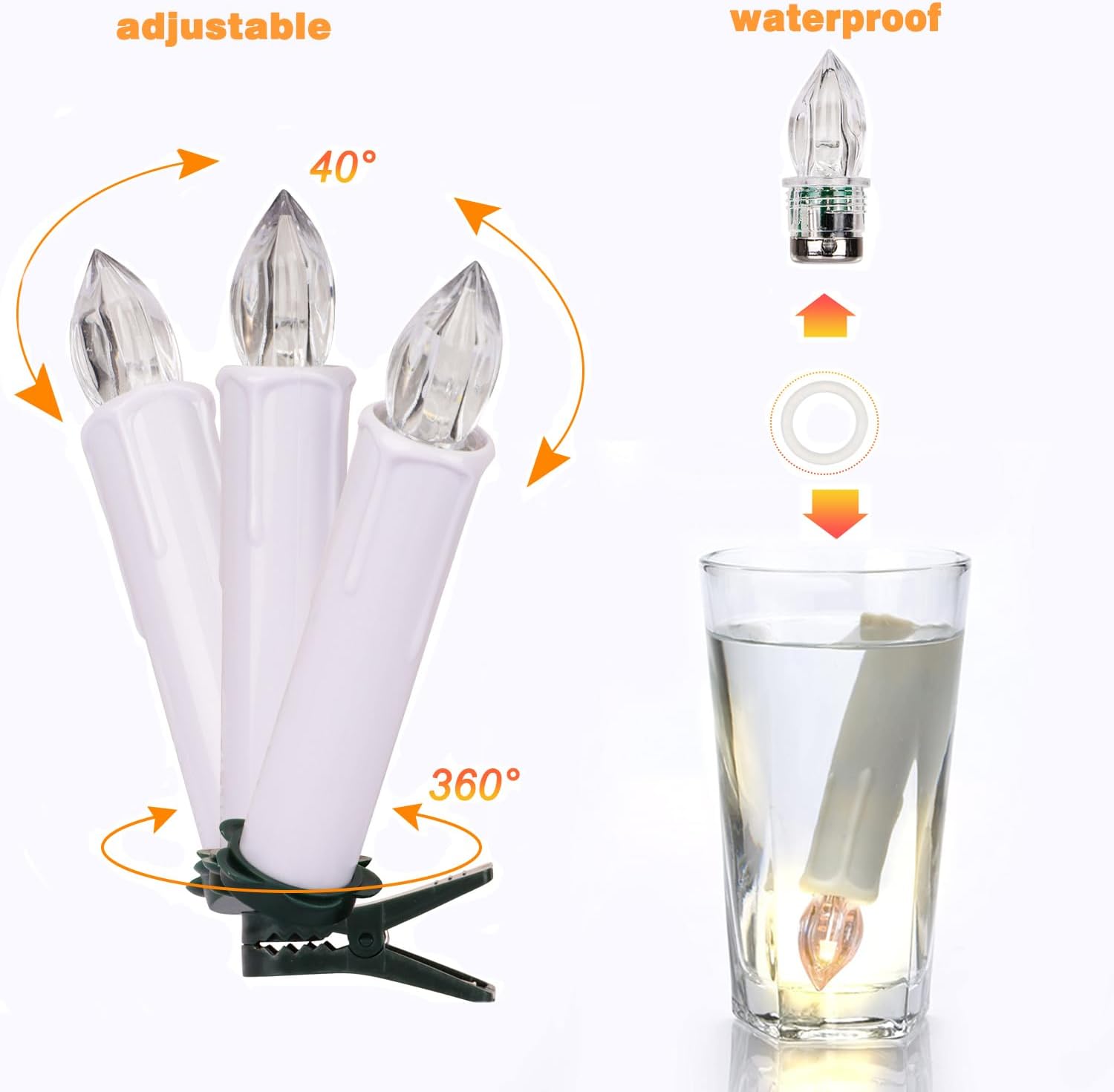 30PCS Flameless LED Taper Candles Battery Operated Christmas Tree Candle Lights With Remote Timer, Flickering Flame