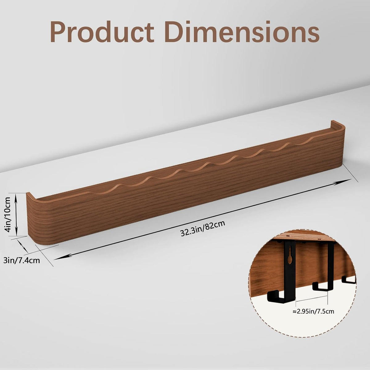 Coat Rack Wall Mount with Hidden Hooks, Wall Hooks with Shelf, Wall Key Holder Mount Wooden Shelf Entryway Hooks for