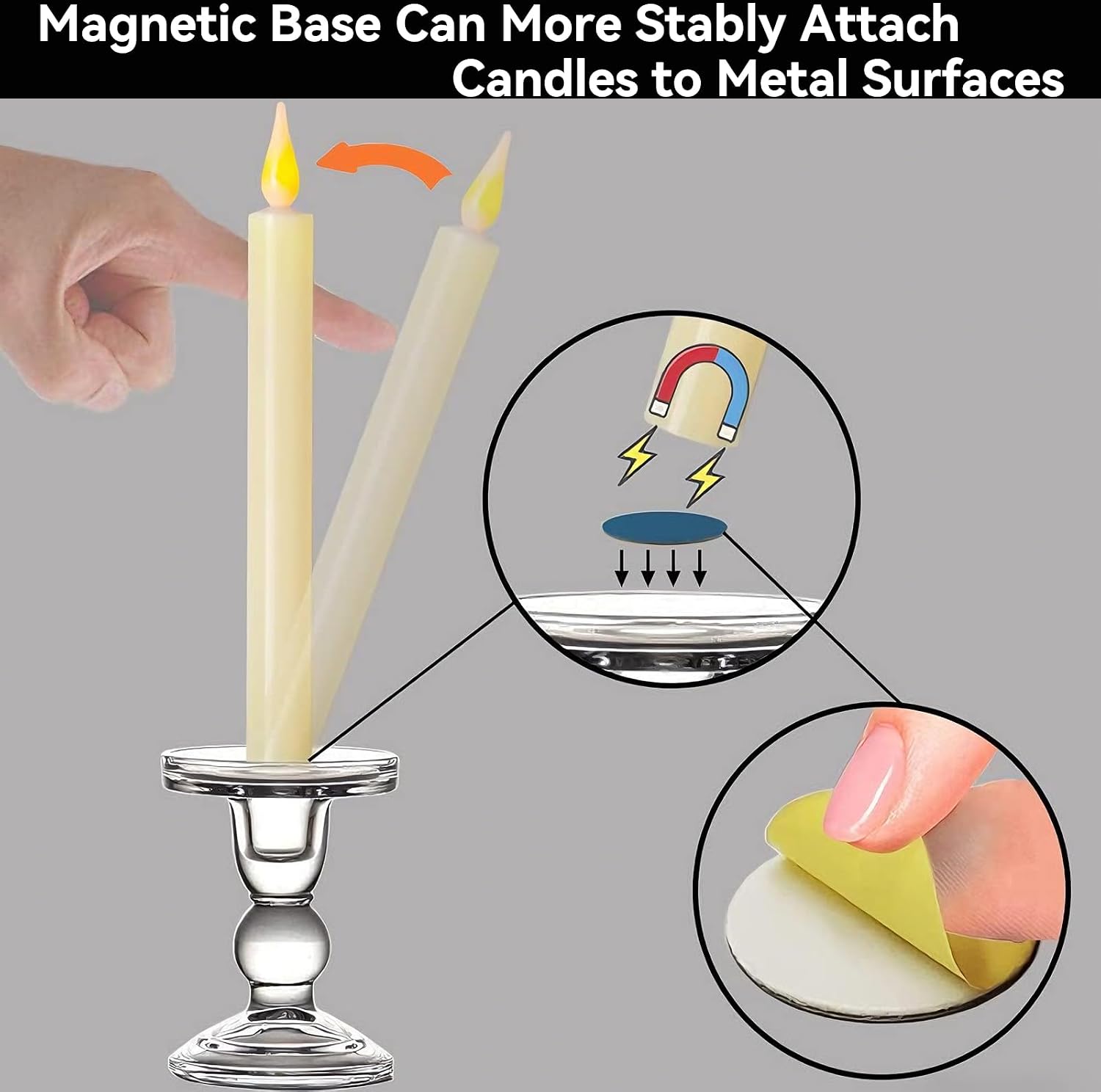 Flameless Window Candles with Timer Remote (9 Pack) | Flickering Window Candles with Suction Cup and Magnetic Base