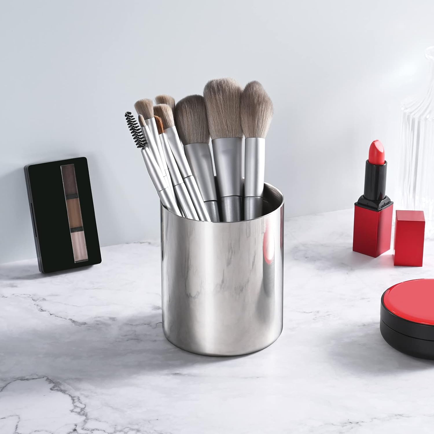 Minimalist Mini Metal Vase / Silver