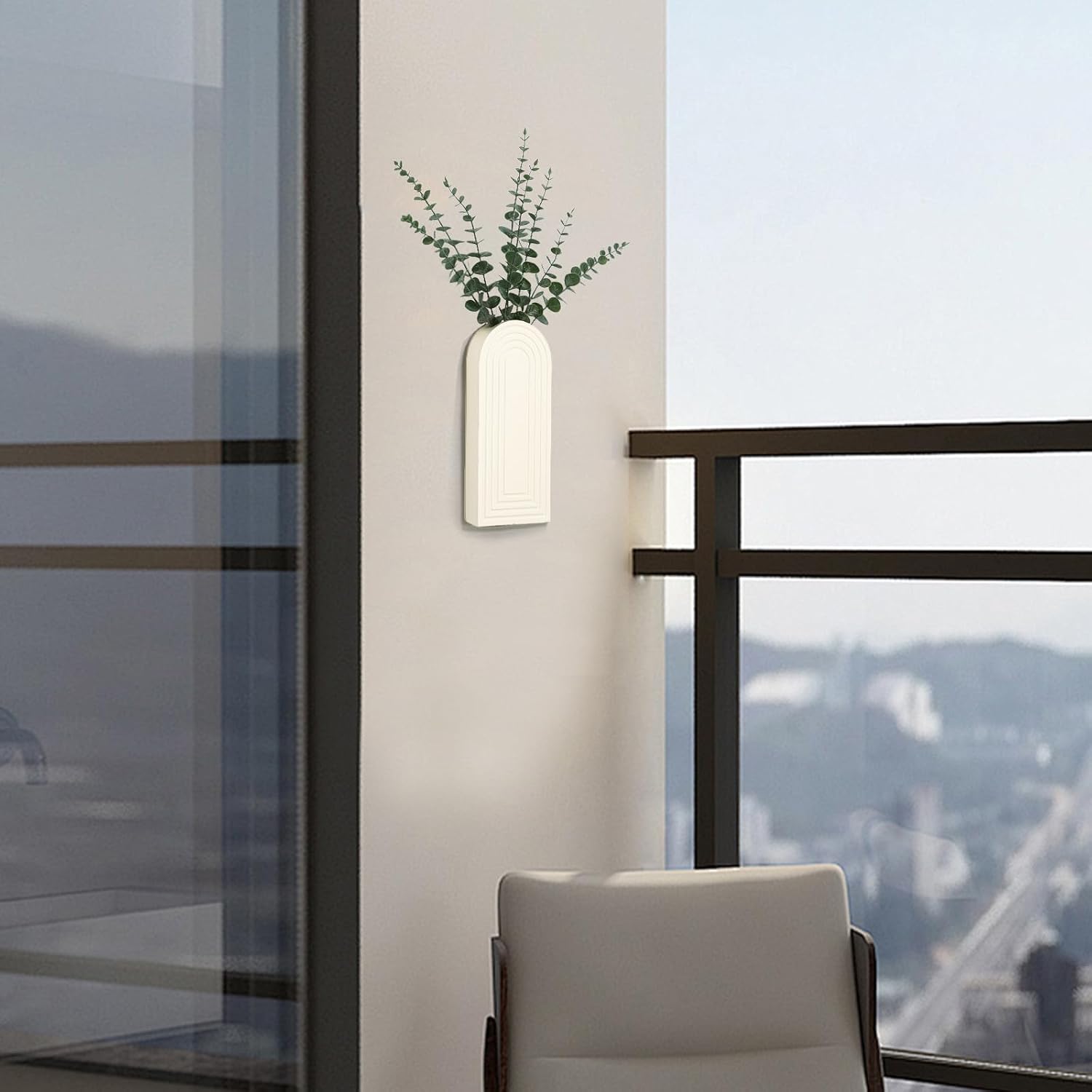 Wood Wall Hanging Planters / White