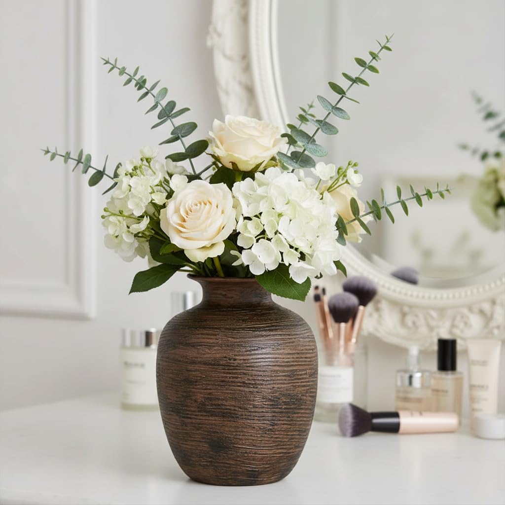 Farmhouse Vases Home Decor / Dark Brown / 7 Inch
