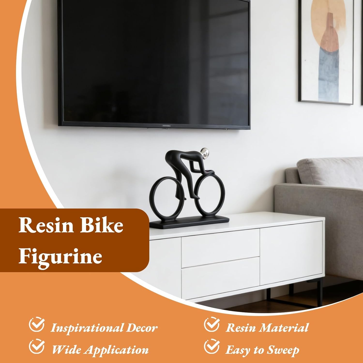 Home Decor Statues Abstract Art Statue Resin Bike Figurine Decorative Objects Home Decor Modern