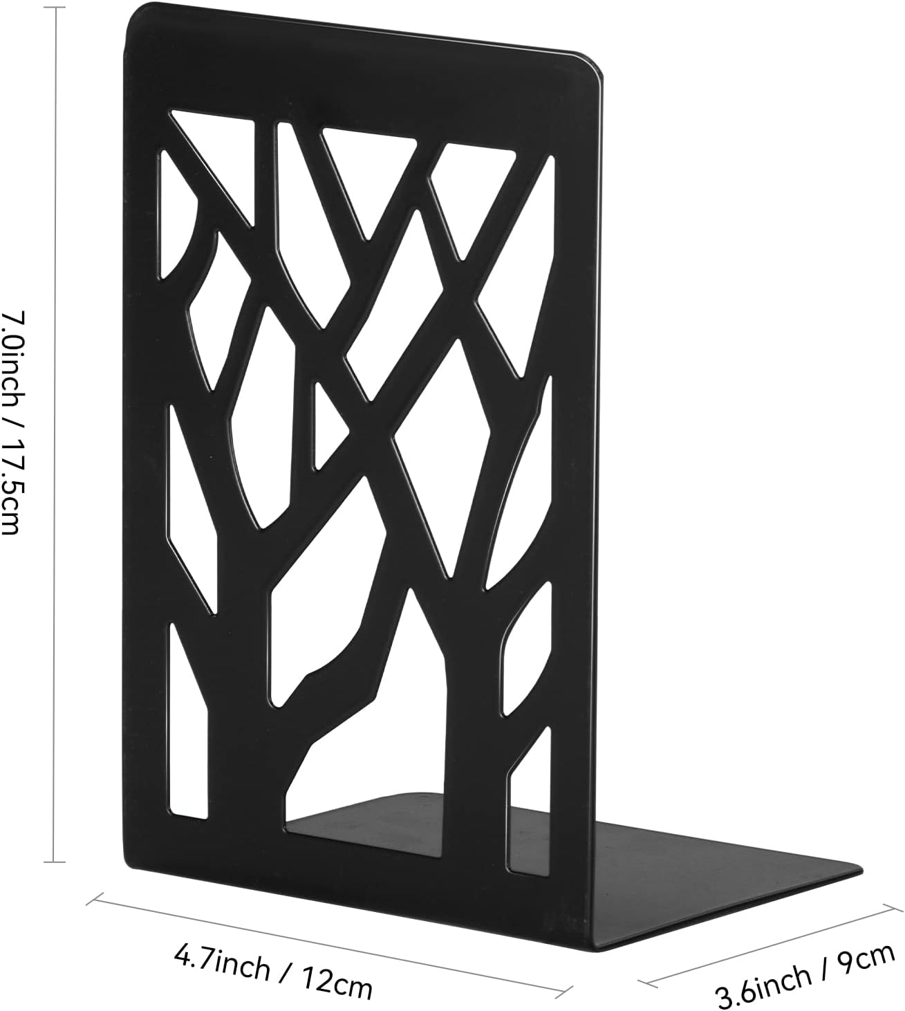 Black Metal Book Shelf Holder Home / Black-3 Pair