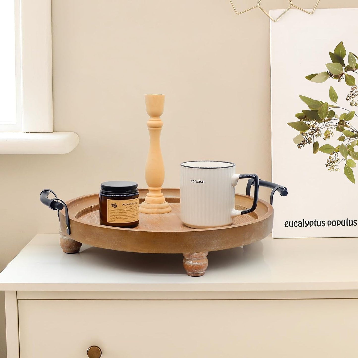 Wooden Decorative Tray / 13 Inch