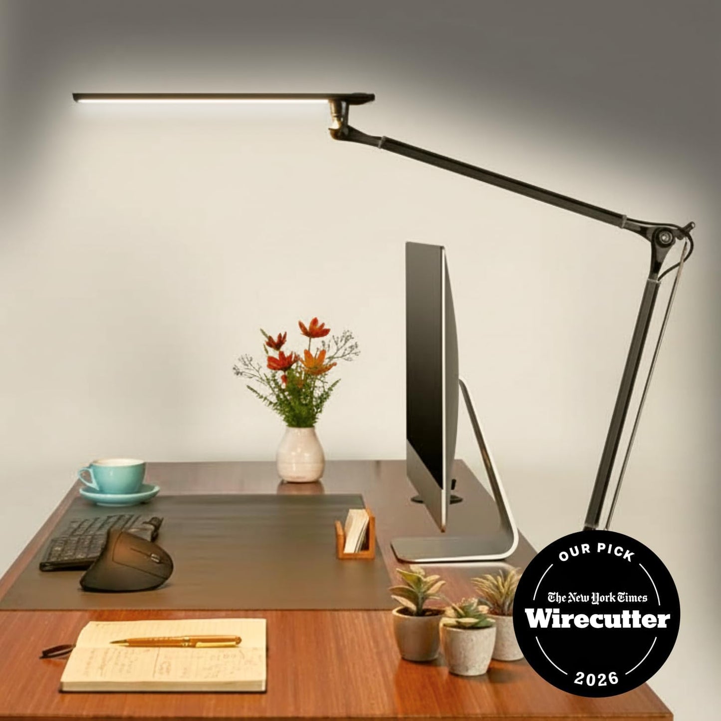 UPLIFTDESK E7 LED Desk Lamp - Adjustable 3 Color Modes, Dimmable Home Office Desk Light for Standing Desk, Dual