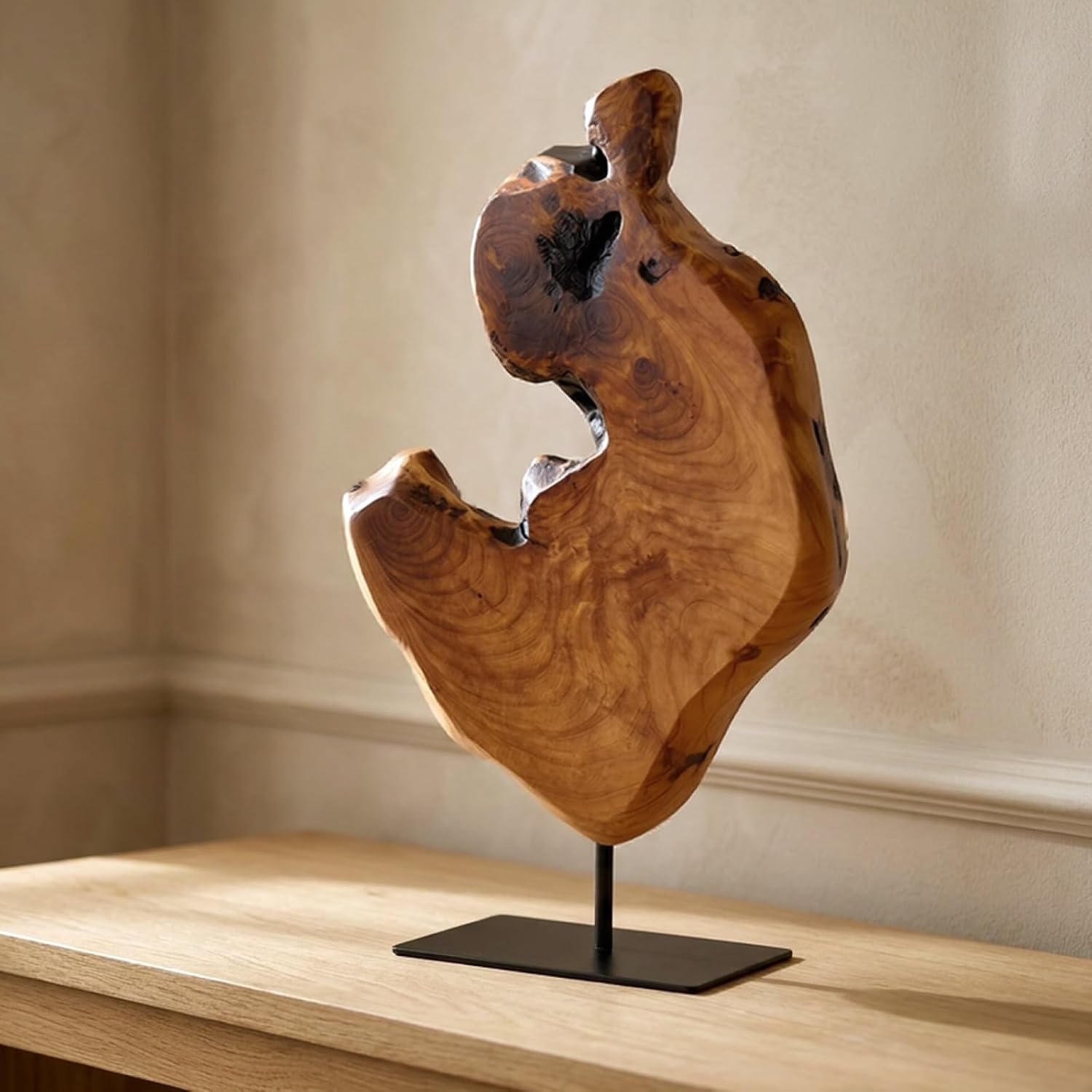 Irregular Cedar Wood Sculpture 8.75" W x 1.75" D x 17.75" H Edge Tabletop Statues / Large / Natural