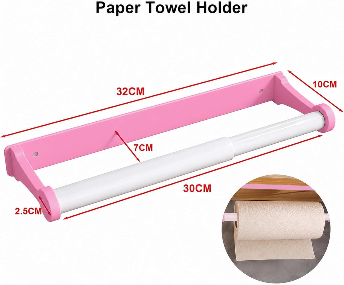 MONEER Kitchen Roll Holder Under Cabinet, Paper Towel Holder, Aluminum Alloy Kitchen Towel Holders, Self Adhesive